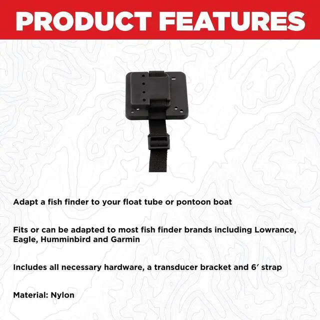 Alt view image 3 of 4 - #268 Float Tube Fish Finder and Transducer Mount - one size | Includes All Necessary Hardware, A Tansducer Bracket and 6 Foot Strap