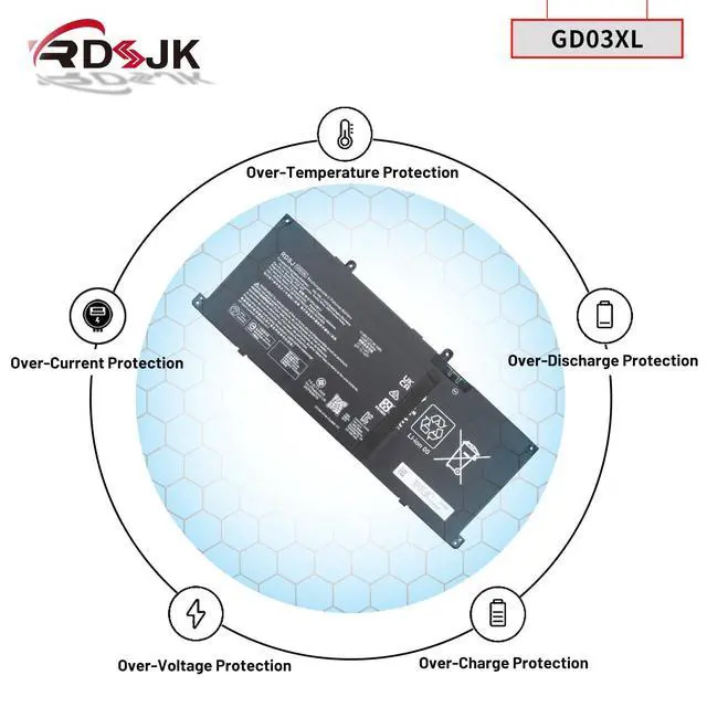 Alt view image 6 of 7 - GD03XL Laptop Battery for HP Envy x360 14 2-in-1 14-fa0000 14-fc0000 OmniBook X 14 14-fe000 14-fe0057nr 14-fe0058nr EliteBook Ultra G1q G1q8 Series GD03059XL N66215-005 HSTNNN-AB1E N66000-1E1 59.16Wh