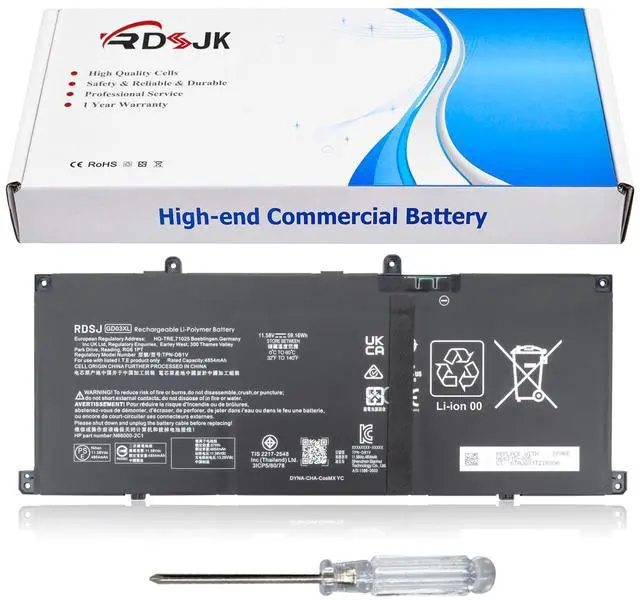 Main image of GD03XL Laptop Battery for HP Envy x360 14 2-in-1 14-fa0000 14-fc0000 OmniBook X 14 14-fe000 14-fe0057nr 14-fe0058nr EliteBook Ultra G1q G1q8 Series GD03059XL N66215-005 HSTNNN-AB1E N66000-1E1 59.16Wh