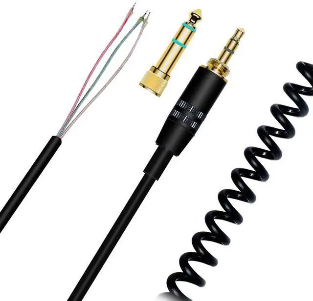 Main image of Extension Spring Relief Coiled Audio Cable for Sony MDR-7506 7509 MDR-V6 V600 V700 V900 ATH-M50 Headphones
