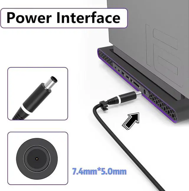 Alt view image 4 of 6 - 240W Laptop Charger for Dell Alienware 16X 16 Aurora Power Supply Cord | for Dell Alienware 16X 16 Aurora AC16251 AC16250 Precision 7510 7520 7530 7710 7720 7730 7740 7750 7760 7770 7780 7670 7680