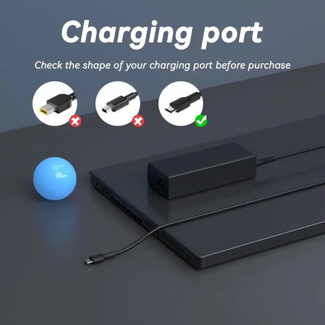 Alt view image 3 of 6 - 100W USB C Laptop Charger Replacement for HP Omnibook 7 16 14 17 | Compatible with HP Firefly G11 Zbook 8 g1i g1a,Lenovo Yoga Slim 7 Pro 14IAP7,Dell Precision Type C Power Cord