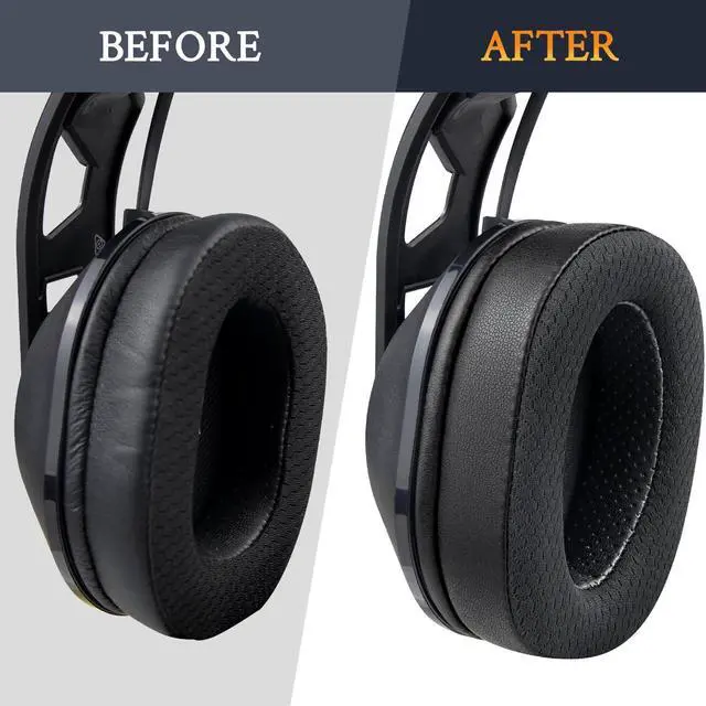 Alt view image 5 of 7 - Replacement Earpads Cushions for Plantronics (Poly) Rig 600 Pro (HS/HX), Rig 700(HD/HX/HS), Rig 700 Pro(HS/HX), Rig 800(HD/HS/LX), Rig 800 Pro(HD/HX/HS), Rig 900 Max HX Headset - MF Black