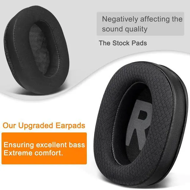 Alt view image 6 of 7 - Replacement Earpads Cushions for Plantronics (Poly) Rig 600 Pro (HS/HX), Rig 700(HD/HX/HS), Rig 700 Pro(HS/HX), Rig 800(HD/HS/LX), Rig 800 Pro(HD/HX/HS), Rig 900 Max HX Headset - MF Black