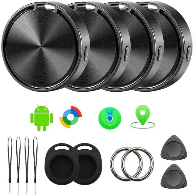 Main image of Mini Bluetooth Tracker, Tracker Tags for iOS/Android, Key Finder with Sound - Compatible with Apple Find My and Google Find My Device, Tracks Keys/Wallets/Luggage/Pets, No Subscription (4 Pack)