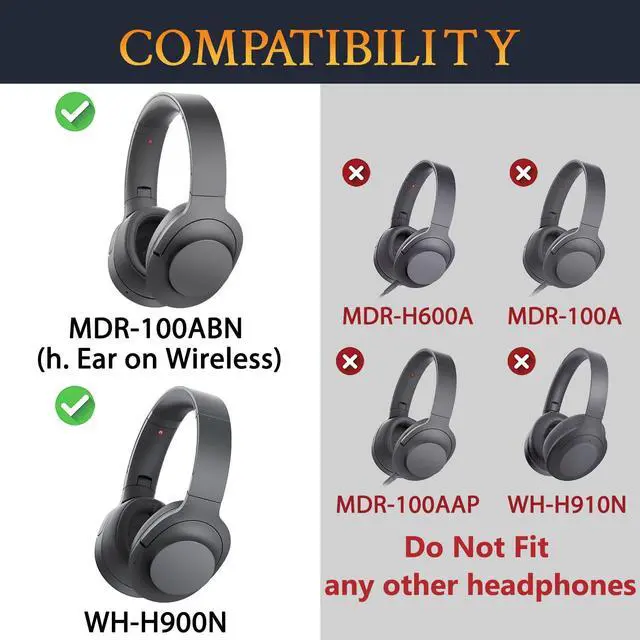 Alt view image 2 of 4 - Headband Cover for Sony MDR-100ABN (h.Ear on Wireless), WH-H900N Headphones, Replacement Headstrap Pad Repair Part - Gold