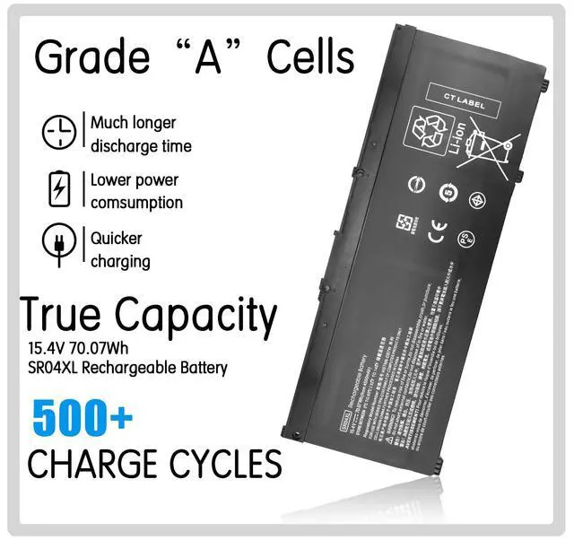 Alt view image 2 of 6 - SR04XL SR03XL Replacement hp Omen 15-dc Laptop Battery for HP Omen 15-dc0xxx 15-dc1xxx 15-cx0xxx 15-ce0xx 15-cb0xx Gaming PC Computer 15-dc1058wm 15-dc0006la 15-cx 15-dc0051nr 15-ce011dx Batteries