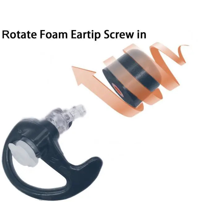 Alt view image 3 of 5 - Foam Eartips Replacement for SureFire EP7 EP10 Tips | Comfort Fit, 3 Pairs, Black