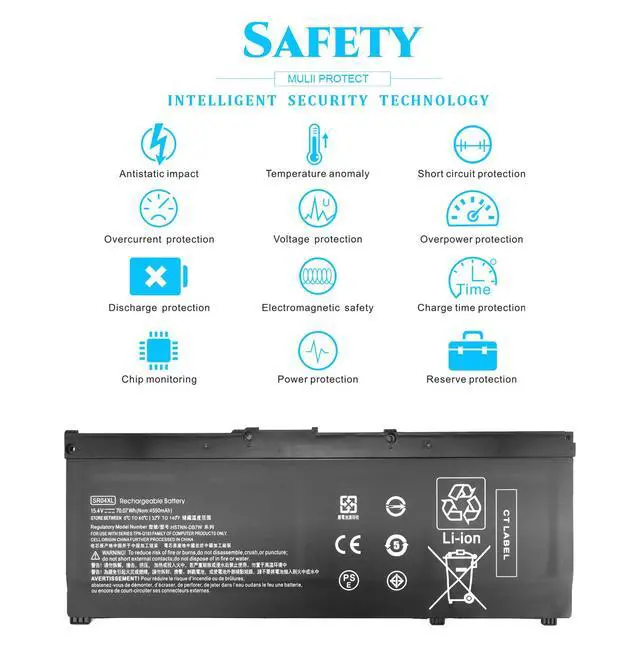 Alt view image 4 of 6 - SR04XL SR03XL Replacement hp Omen 15-dc Laptop Battery for HP Omen 15-dc0xxx 15-dc1xxx 15-cx0xxx 15-ce0xx 15-cb0xx Gaming PC Computer 15-dc1058wm 15-dc0006la 15-cx 15-dc0051nr 15-ce011dx Batteries