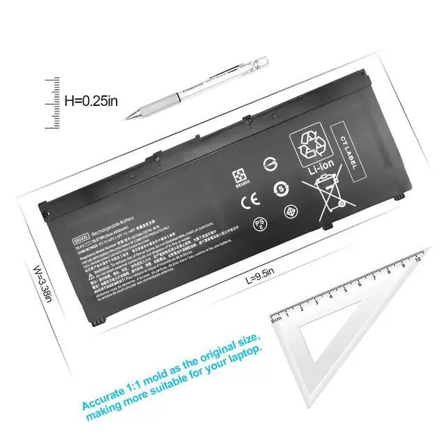 Alt view image 5 of 6 - SR04XL SR03XL Replacement hp Omen 15-dc Laptop Battery for HP Omen 15-dc0xxx 15-dc1xxx 15-cx0xxx 15-ce0xx 15-cb0xx Gaming PC Computer 15-dc1058wm 15-dc0006la 15-cx 15-dc0051nr 15-ce011dx Batteries
