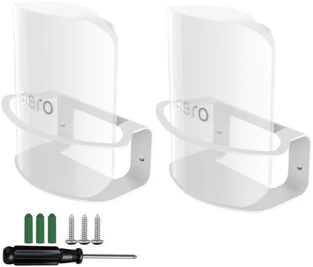 Main image of Metal Wall Mount for eero Pro 7, Heavy-Duty Metal Bracket, Secure Cable Management, Includes Screws & Screwdriver, Easy Installation, Compatible with eero 7 Pro Mesh System (2 Pack)