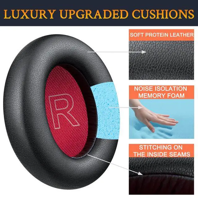 Alt view image 3 of 5 - Earpads for Anker (Life 2 Neo, Life Q10) - Black | Not Fit Anker Soundcore Life 2