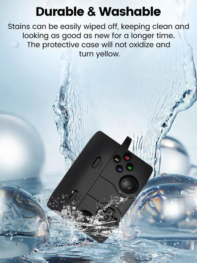 Alt view image 4 of 7 - Case for Sony WF-1000XM6 - Silicone Protective Cover, Full-Body Protection with Scratch Protection, Anti-Shockproof, Includes Cleaning Kit & Lanyard (Black Game Console)