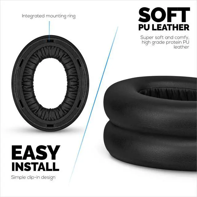 Alt view image 4 of 7 - Replacement Earpads for Sennheiser Momentum 4 (IV) Wireless Headphones, Soft PU Leather Cushions, Extra Comfort, Easy & Quick Installation, by (Black)