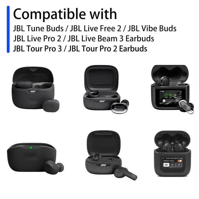 Alt view image 2 of 7 - Replacement Foam Eartips for JBL Tune Buds/JBL Vibe Buds, 6Pairs | Compatible with JBL Live Free 2, JBL Live Pro 2, JBL Live Beam 3, JBL Tour Pro 3, JBL Tour Pro 2 Earbuds (S/M/L, Black)
