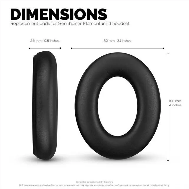 Alt view image 6 of 7 - Replacement Earpads for Sennheiser Momentum 4 (IV) Wireless Headphones, Soft PU Leather Cushions, Extra Comfort, Easy & Quick Installation, by (Black)