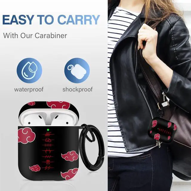 Alt view image 5 of 6 - for Airpods Case, Anime Cartoon Cute Design for Airpods 1st and 2nd Generation Case Cover for Air Pods Men Boys Girls Kids,Kawaii Cases for Apple for Airpods 1/2,Anime Red Cloud Lanyard