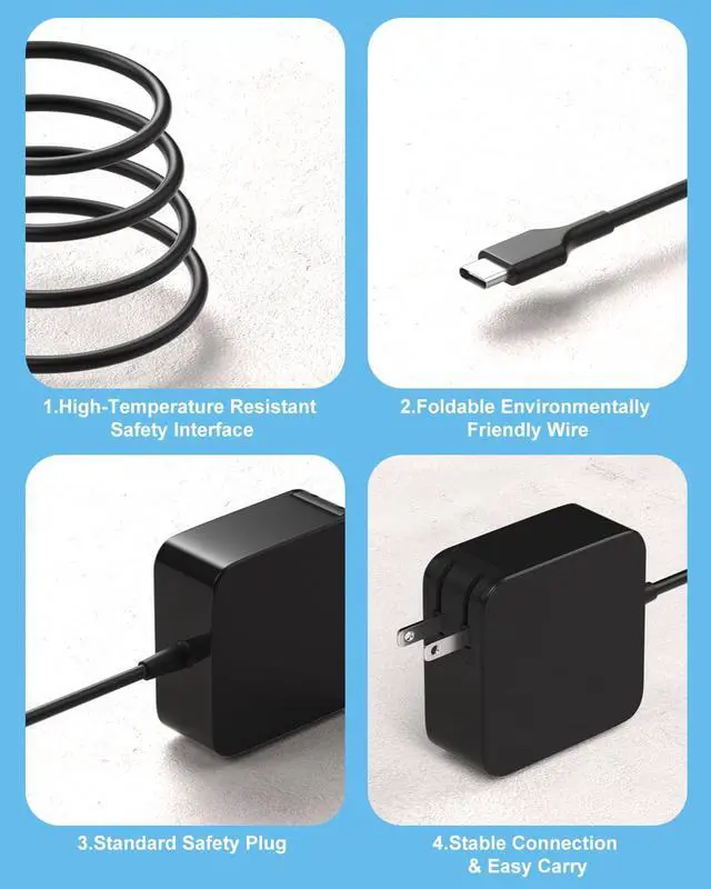 Alt view image 5 of 7 - 65W USB C Charger Compatiable with ASUS Nimo Laptop