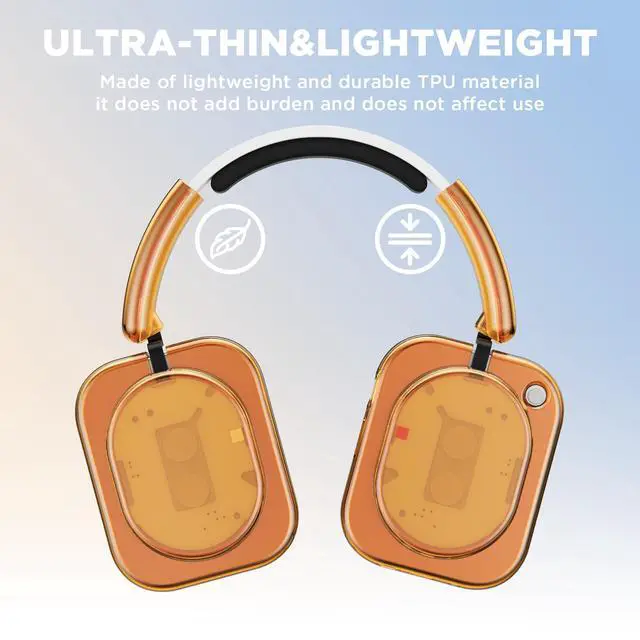 Alt view image 5 of 6 - for Nothing Headphone (1) Shell Cover Protector, TPU Ear Cup Cover and PC Headband Compatible with Nothing Headphone (1),Anti-Scratch Ear Cap Headband Protective Accessories (Clear Orange)