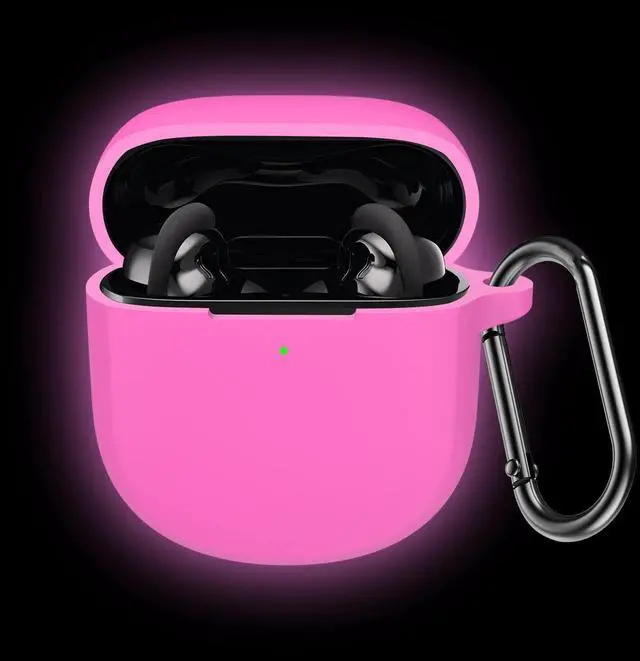 Main image of Pink Case for New Bose QuietComfort Earbuds 2 2022, Silicone Cover Protective Skin Glow in Dark Funda
