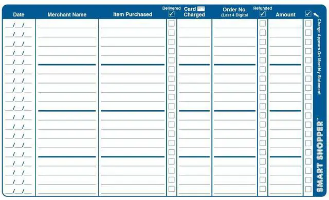 Alt view image 4 of 5 - Smart Shopper - 50 Sheets - Works Like a Check Register to Record & Track Your Purchases on Amazon. Easily Reconcile Purchase Activity with Your Monthly Credit Card Statements. Made in USA