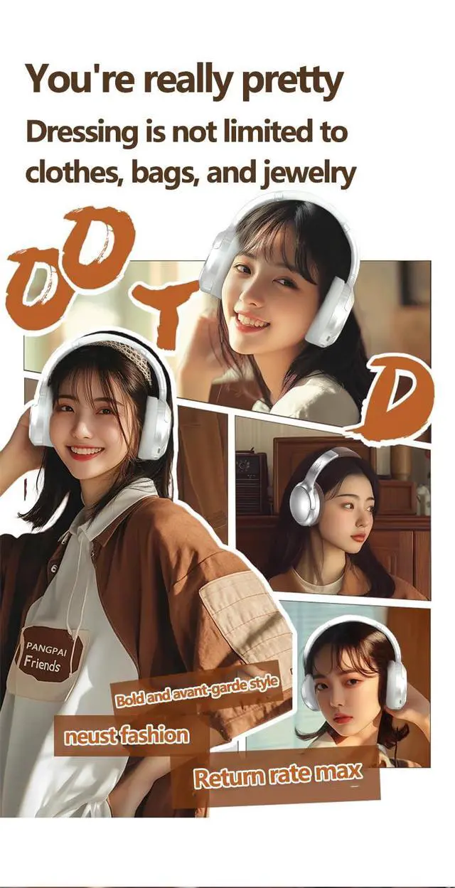 Alt view image 3 of 3 - Metal Bluetooth 5.3 Headphones Over-Ear, High Res Audio Foldable Lightweight Wireless Headphones with Microphone, Comfortable Protein Ear Pads, 15H Playtime for Home Office Mobile PC and more (silver)