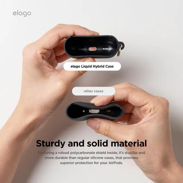 Alt view image 4 of 6 - Liquid Hybrid Case for AirPods 4 | Triple Layer Protection, Keychain Included, Wireless Charging, Shock Resistant (Mint)
