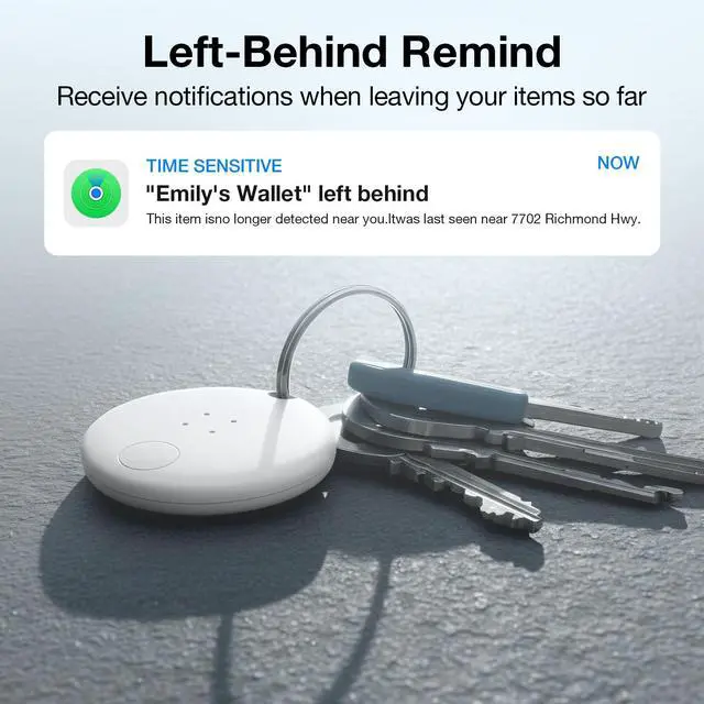 Alt view image 5 of 6 - Bluetooth Smart Tracker Tags 4 Pack, Item Finder for Apple Find My (iOS) & Google Find Hub (Android), Waterproof Locator with Replaceable Battery for Keys, Wallet, Bag, Luggage-White