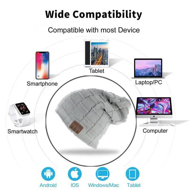 Alt view image 6 of 6 - Wireless Hat Music Beanie Headphones for Men Women Winter Warm Beanie Cap Wireless Music Headphone Sports Headset with Mic Handsfree Boys Girls Indoor Outdoor Earphone Earpieces