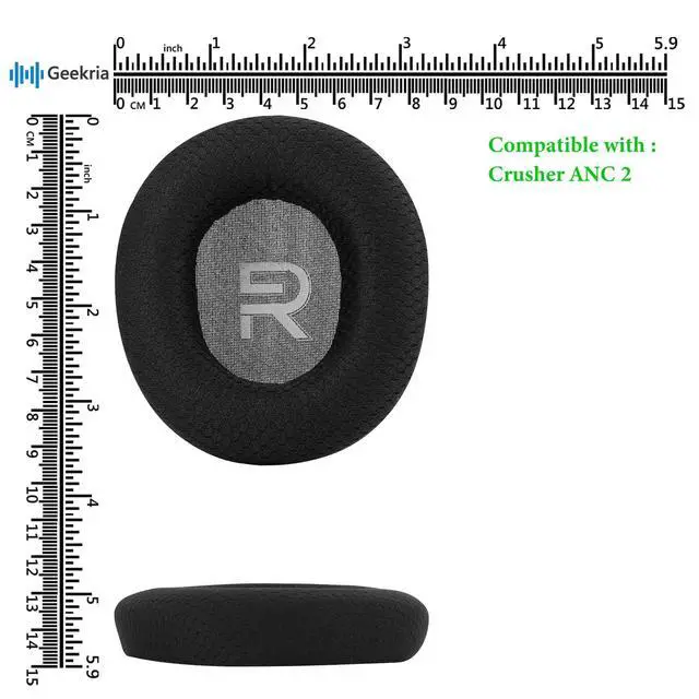Alt view image 6 of 6 - Comfort Mesh Fabric Ear Pads Compatible with Skullcandy Crusher ANC 2 Headphones, Ear Cushions with Video Guide (Black)