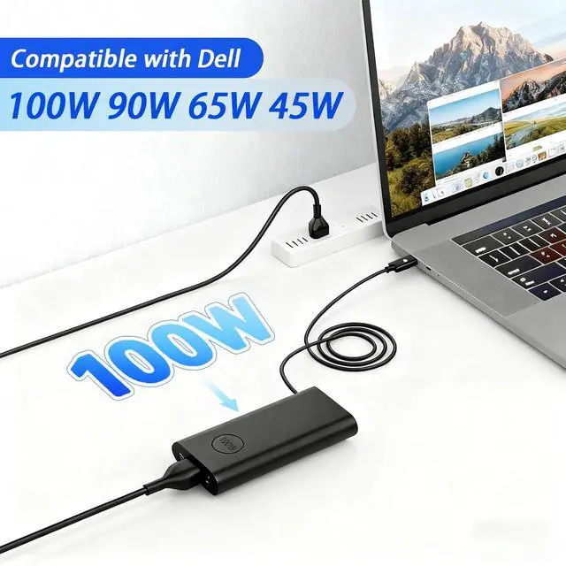 Alt view image 5 of 7 - 100W USB C Charger Replacement for Dell Latitude 5540 5440 7440 5340 7340 7640 9440 2-in-1, Precision 5480 3580 3480 3581 5680,14 16 5000 7000 5430 7430 7440 5630 Laptop Power Cord