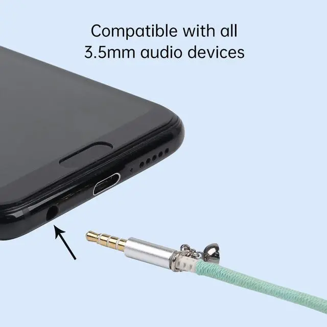 Alt view image 5 of 6 - 3.5mm in-Ear Wired Braided Bracelet Headphones Earbuds with Built-in Microphone Tangle-Free Cord Heavy bass Remote for iPhone, iPad, Mac