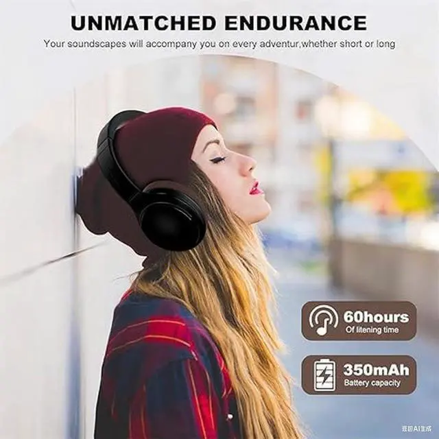 Alt view image 3 of 6 - Metal Bluetooth 5.3 Headphones Over-Ear, High Res Audio Foldable Lightweight Wireless Headphones with Microphone, Comfortable Protein Ear Pads, 15H Playtime for Home Office Mobile PC and more (black)