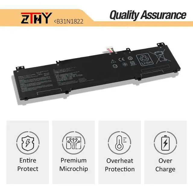 Alt view image 5 of 7 - B31N1822 B31BlEH Laptop Battery Compatible with Asus ZenBook Flip 14 Q406 | Q406D Q406DA UM462 UX462 UX462D UM462D UX462DA UM462DA Convertible Q406DA-BR5T6 UM462DA-AI046T UM462DA-AI071T B31Bi2H 42Wh