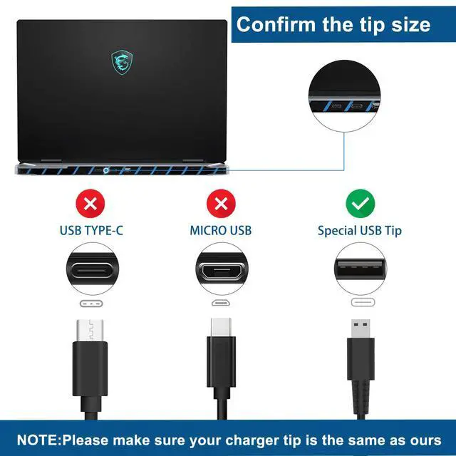 Alt view image 2 of 6 - 240W USB Tip AC Charger for MSI Stealth 17 A16 16 14 AI Studio GP66 GP76 Leopard GE76 GE66 Raider WE76 Workstation CreatorPro Z17 Z16P Z16 X17 Laptop Power Supply Adapter