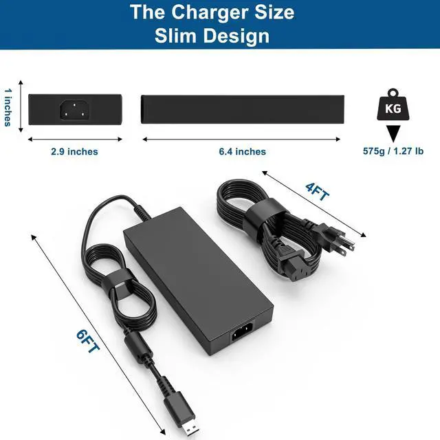 Alt view image 3 of 6 - 240W USB Tip AC Charger for MSI Stealth 17 A16 16 14 AI Studio GP66 GP76 Leopard GE76 GE66 Raider WE76 Workstation CreatorPro Z17 Z16P Z16 X17 Laptop Power Supply Adapter