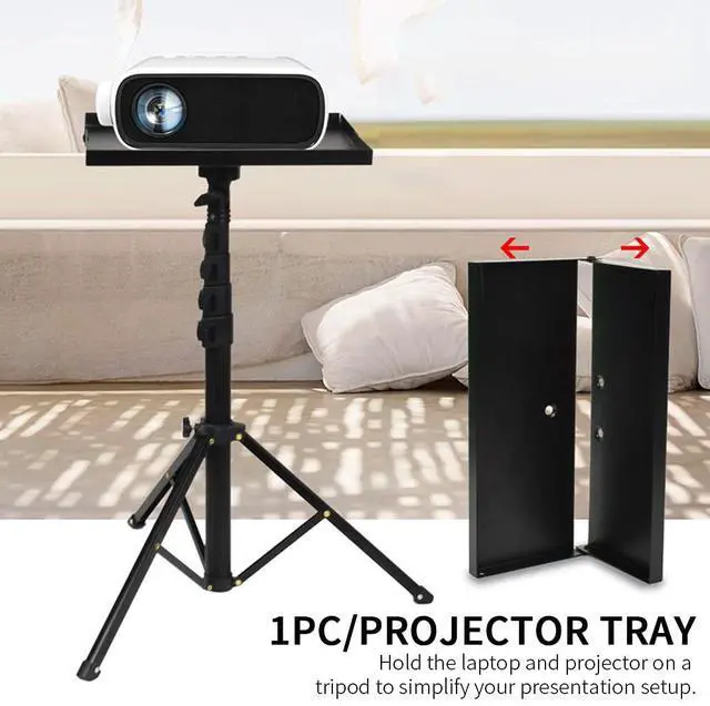 Alt view image 7 of 7 - Laptop Projector Tray Holder Tripod Stand Platform for 1/4" Screws, Stage/Meeting Use