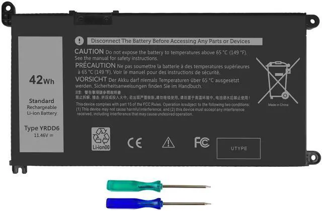 Main image of YRDD6 1VX1H Battery Replacement for Dell Inspiron 5482 5485 7586 3583 5491 5591 5481 3310 2n1 5593 5584 3493 3593 3793 3582 5581 5590 3584 5493 5585 5594 5598 3501 P93G001 VM732 Vostro 3491 5490