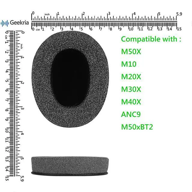 Alt view image 6 of 6 - Comfort Linen Replacement Ear Pads Compatible with Audio-Technica ATH-M50XBT, M50xBT2, M50X, M40X, M30X, M20X, M10X, ATH-ANC9 Headphones, Repair Parts with Video Guide (Dark Grey)