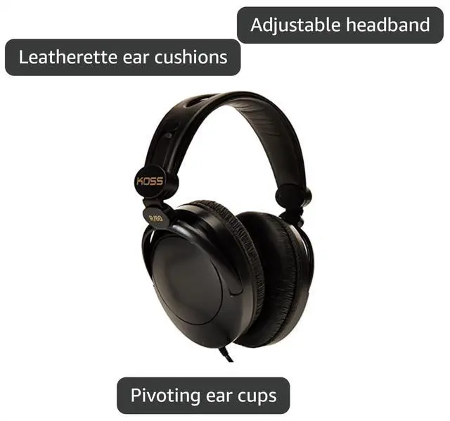 Alt view image 3 of 5 - 154336 R-80 Over Ear Headphones, Black