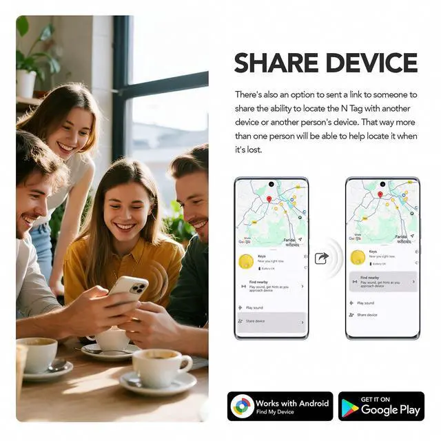 Alt view image 4 of 6 - 2025Upgraded Air Tracker for Android Phone,Anriod Tag for Google Find My Device APP (Find Hub), Finder for Suitcase,Backpack,Purse,Keys, Luggage,Replaceable BatteryNOT for iOS (Yellow)