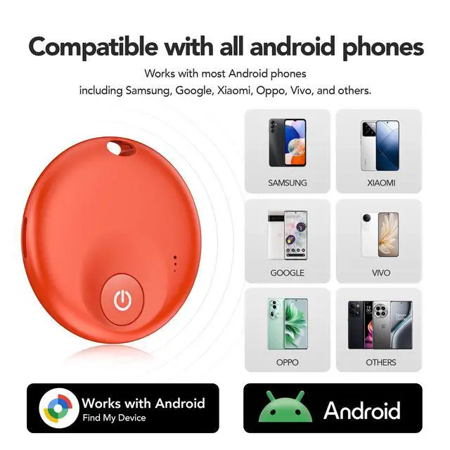 Alt view image 2 of 6 - 2025Upgraded Air Tracker for Android Phone,Anriod Tag for Google Find My Device APP (Find Hub), Finder for Suitcase,Backpack,Purse,Keys, Luggage,Replaceable BatteryNOT for iOS (Red)