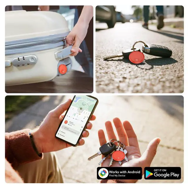 Alt view image 4 of 6 - 2025Upgraded Air Tracker for Android Phone,Anriod Tag for Google Find My Device APP (Find Hub), Finder for Suitcase,Backpack,Purse,Keys, Luggage,Replaceable BatteryNOT for iOS (Red)