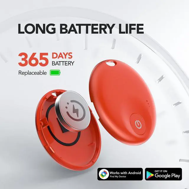 Alt view image 5 of 6 - 2025Upgraded Air Tracker for Android Phone,Anriod Tag for Google Find My Device APP (Find Hub), Finder for Suitcase,Backpack,Purse,Keys, Luggage,Replaceable BatteryNOT for iOS (Red)