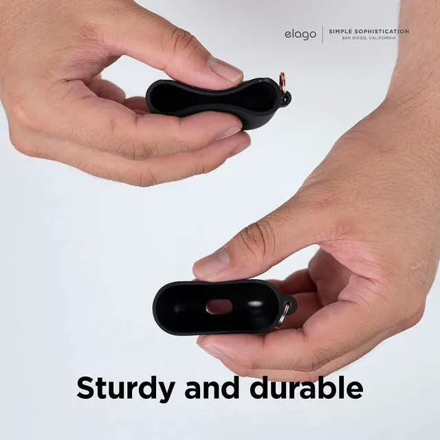 Alt view image 5 of 6 - Liquid Hybrid Case for AirPods 3 | Triple Layer Protection, Keychain Included, Wireless Charging, Shock Resistant (Jean Indigo)