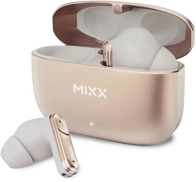 Main image of StreamBuds Custom 3 True Wireless Earbuds with Charging Case 24hr Playtime, Quick Charge, App Control, Clear Voice Quad Mic, Noise Isolation Bluetooth 5.3, Zinc Alloy Case - Champagne
