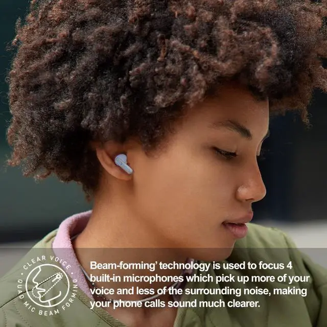 Alt view image 3 of 6 - StreamBuds Custom 3 True Wireless Earbuds with Charging Case 24hr Playtime, Quick Charge, App Control, Clear Voice Quad Mic, Noise Isolation Bluetooth 5.3, Zinc Alloy Case - Champagne