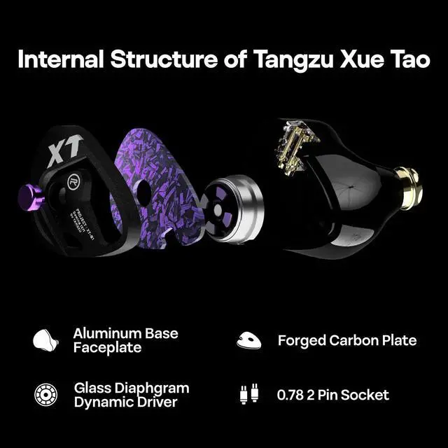 Alt view image 3 of 7 - TANGZU Xue Tao Gaming IEMs, HiFi Wired Earbuds with Detachable Mic,10mm Glass Diaphragm Driver in Ear Monitor,with 2Pin Detachable OFC Cable for Audiophile Gamers (3.5mm MIC)