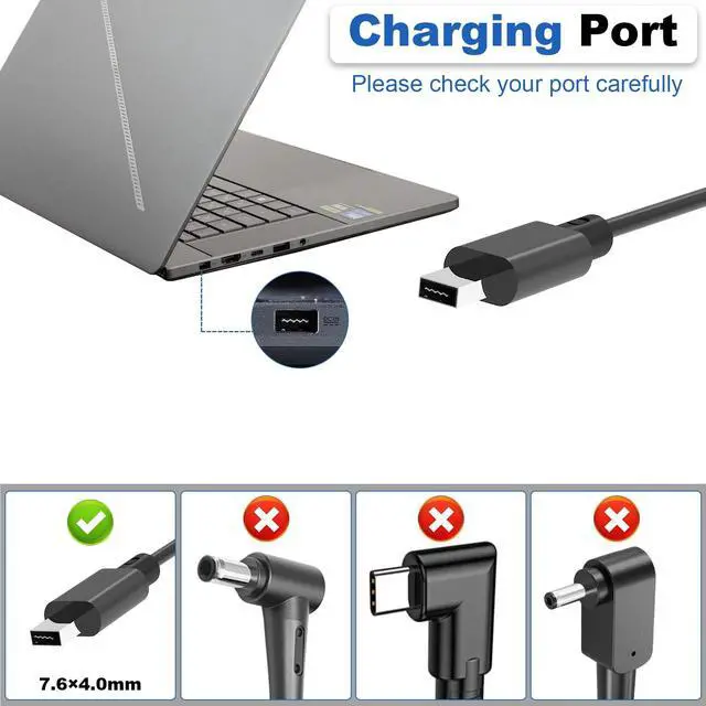Alt view image 2 of 7 - 240W 20V 12A AC Adapter for ASUS Laptop ROG Zephyrus G16 GU605 G14 GA403 TUF Gaming A14 A16 FA401UM FA401KM FA608WP FA608UM Charger ADP-240EB B ADP-240EB C Power Supply
