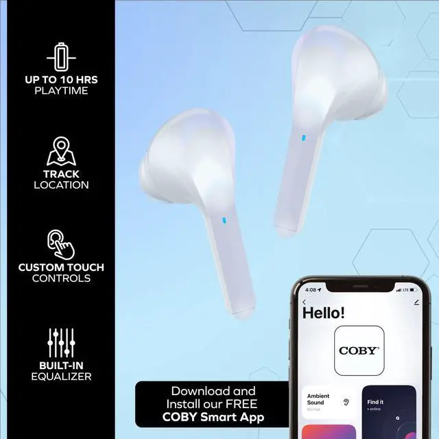 Alt view image 4 of 6 - Noise-Canceling Earbuds w/Charging Case | Noise Canceling, Transparency Modes, Smart Tracking, Bluetooth Auto Pairing | 10 Hour Playtime, USB-C Rechargeable (White)